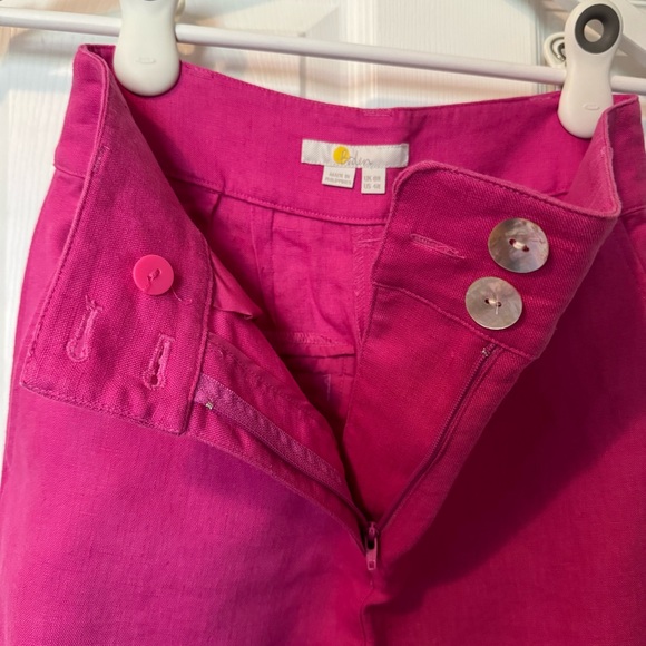 Boden Fuchsia Pink Wide Leg Linen Trousers - Picture 7 of 9